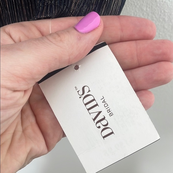 NWT David's Bridal Onyx Crinkled Ombre Plus Size Three-Piece Pantsuit - Picture 13 of 15